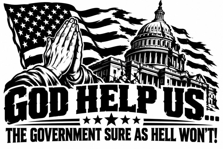 God Help Us — The Government Sure as Hell Won't Vinyl Decal