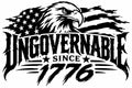 Ungovernable Since 1776 artwork shown in black