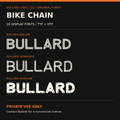 Actual samples of the 10 Bullard Bike Chain display fonts; private use only