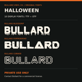 Actual samples of the 10 Bullard Halloween display fonts; private use only