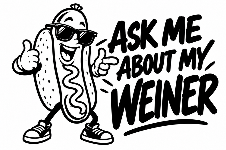 Ask Me About My Weiner Funny Hot Dog Vinyl Decal
