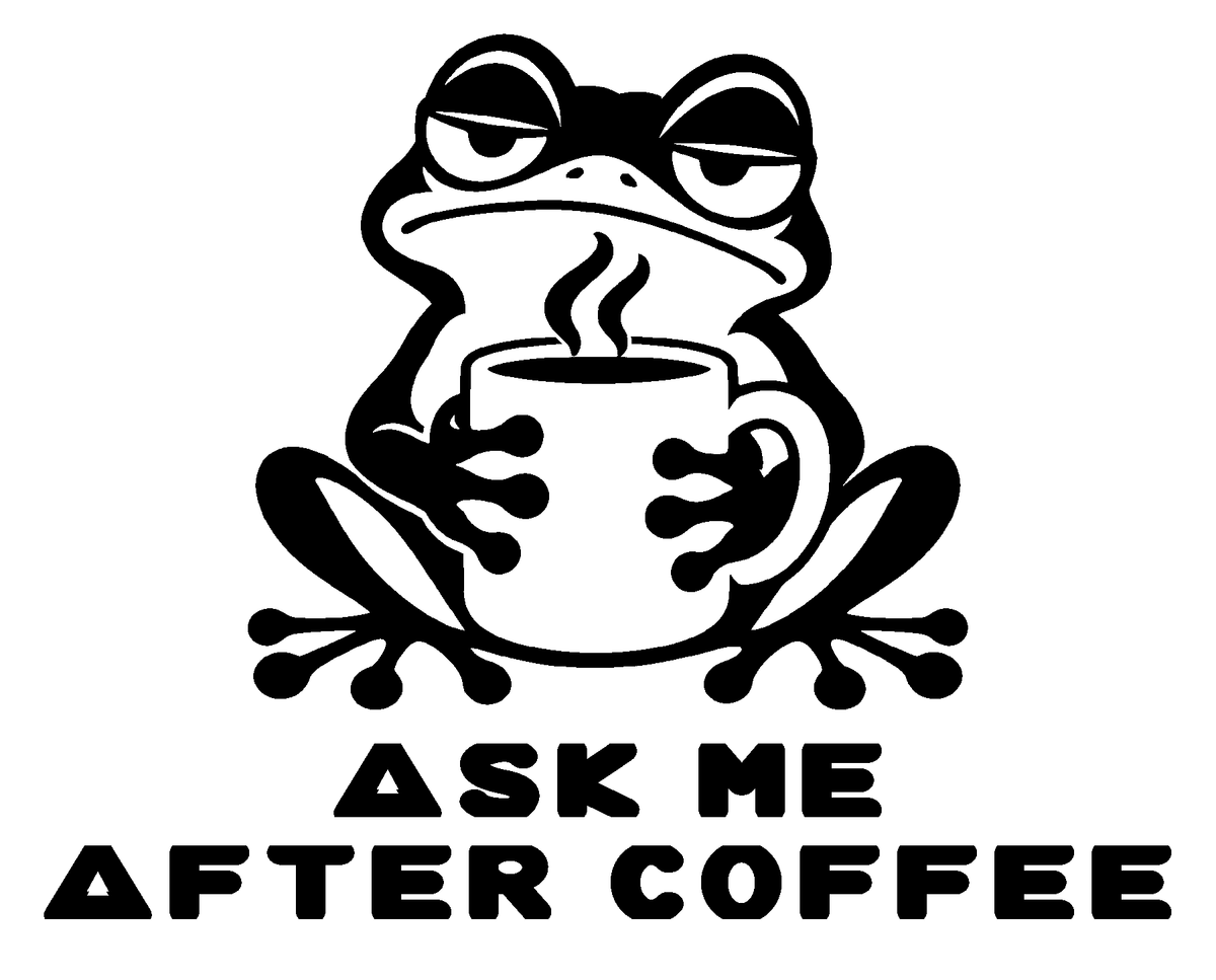 Ask Me After Coffee original artwork using Bullard Fat Chick lettering