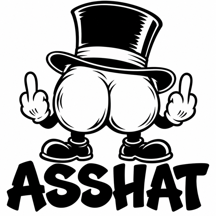 ASSHAT Funny Cartoon Vinyl Decal