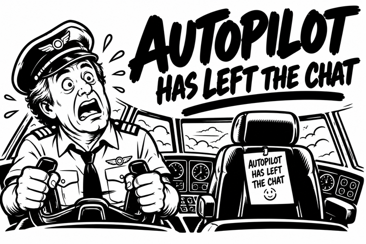 Autopilot Has Left the Chat Funny Pilot Vinyl Decal
