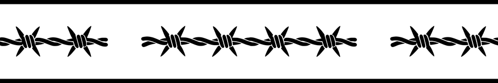 Barbed Road: 12-inch strip with half patterns at both ends