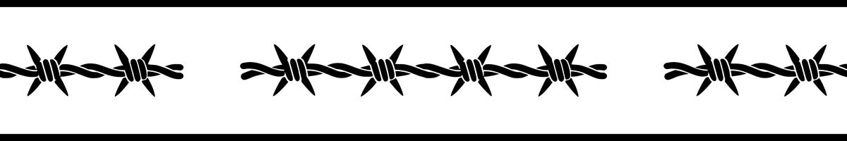 Barbed Road: 12-inch strip with half patterns at both ends