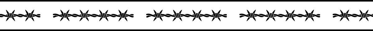 Barbed Road: 24-inch strip with half patterns at both ends