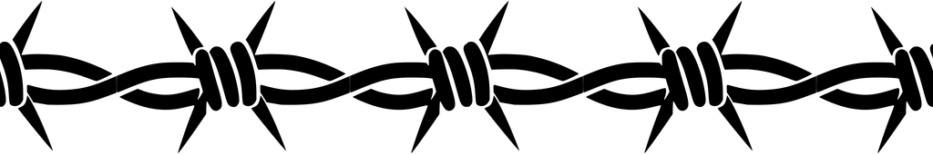 Barbed Wire: 12-inch strip with half patterns at both ends