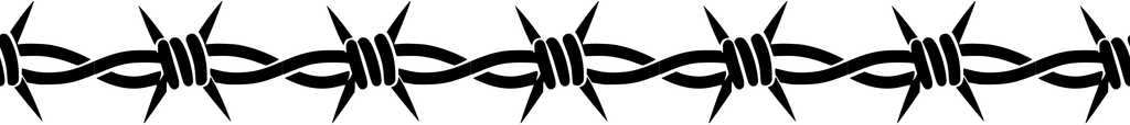 Barbed Wire: 18-inch strip with half patterns at both ends