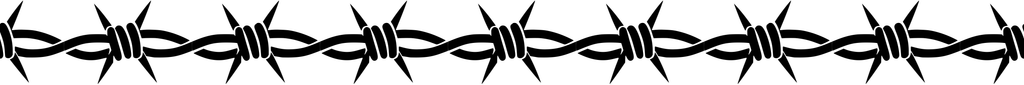 Barbed Wire: 24-inch strip with half patterns at both ends