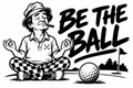 Be The Ball cartoon meditating golfer vinyl decal