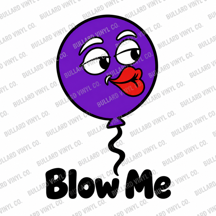Blow Me Purple Balloon Three-Color Vinyl Decal