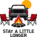 Campfire Tailgate three-color vinyl decal original composite: Black, Red, Golden Yellow