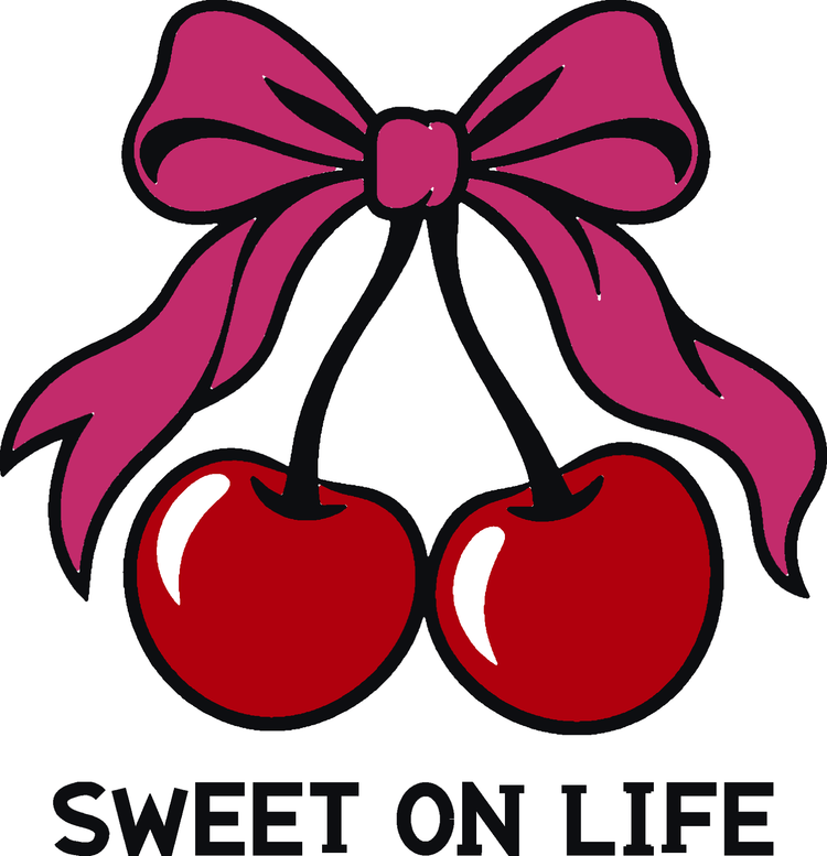 Cherry Ribbon Three-Color Vinyl Decal