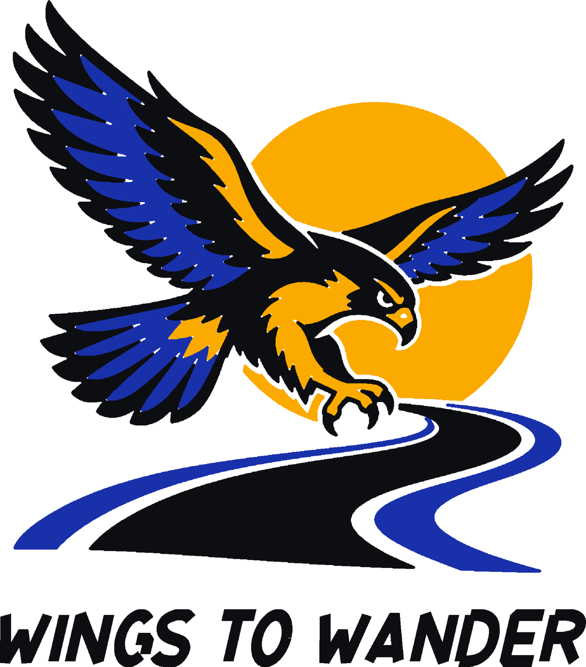Freedom Falcon three-color vinyl decal original composite: Black, Brilliant Blue, Golden Yellow