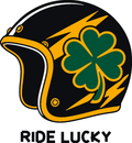 Lucky Helmet three-color vinyl decal original composite: Black, Forest Green, Golden Yellow