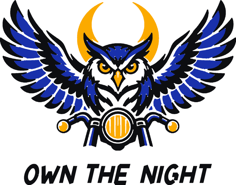 Night Ride Owl Three-Color Vinyl Decal