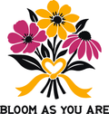 Pride Wildflowers three-color vinyl decal original composite: Black, Pink, Golden Yellow