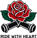 Throttle Rose three-color vinyl decal original composite: Black, Red, Forest Green