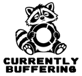 Currently Buffering — exact original black-on-white production artwork for tracing; Bullard Fat Chick lettering