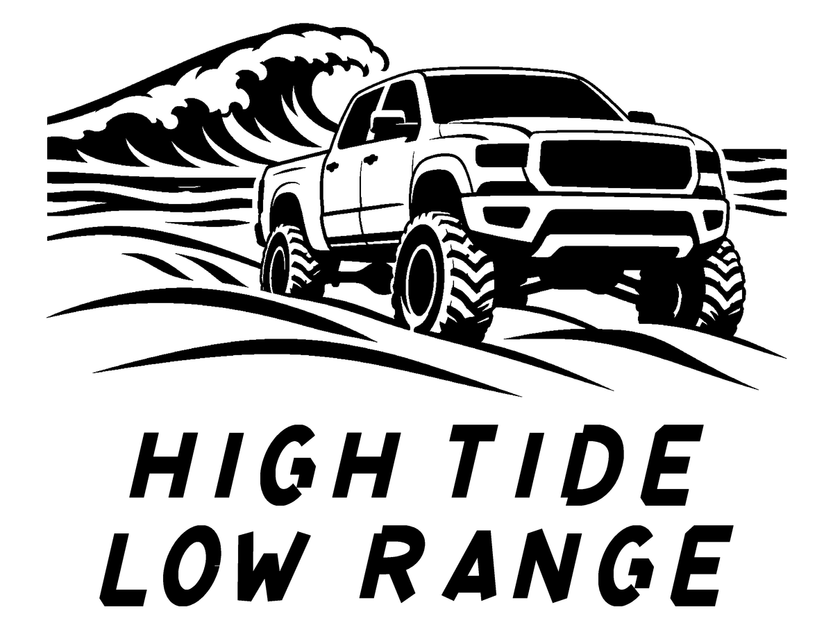 High Tide Low Range — exact original black-on-white production artwork for tracing; Bullard Torque lettering