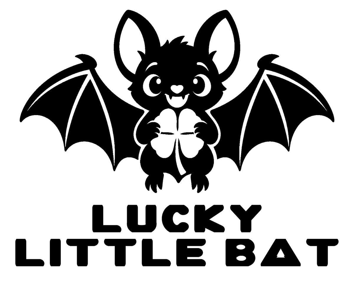 Lucky Little Bat — exact original black-on-white production artwork for tracing; Bullard Fat Chick lettering