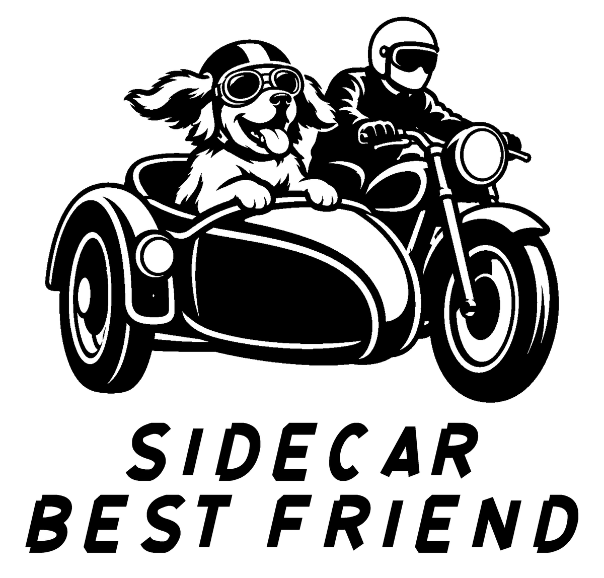 Sidecar Best Friend — exact original black-on-white production artwork for tracing; Bullard Torque lettering