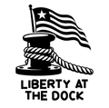 Liberty at the Dock — exact original black-on-white production artwork for tracing; Bullard-Iron.ttf lettering