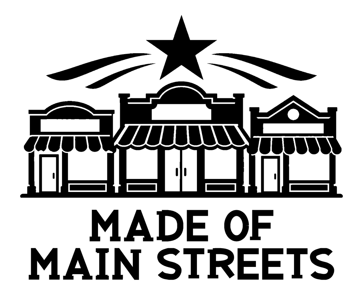 Made of Main Streets — exact original black-on-white production artwork for tracing; Bullard-Roadhouse.ttf lettering