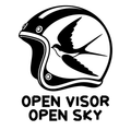 Open Visor Open Sky — exact original black-on-white production artwork for tracing; Bullard-Iron.ttf lettering