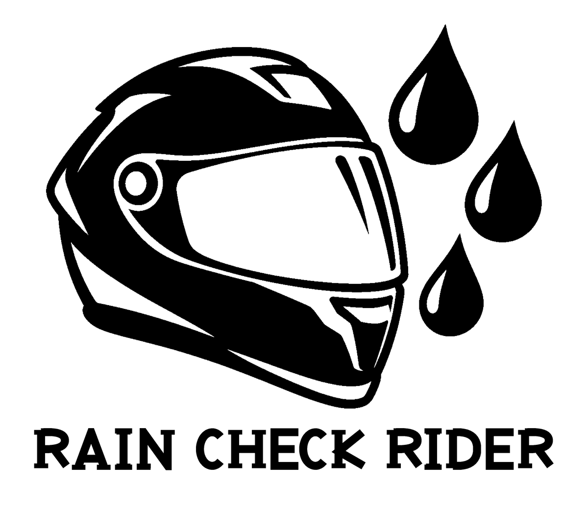 Rain Check Rider — exact original black-on-white production artwork for tracing; Bullard-Roadhouse.ttf lettering