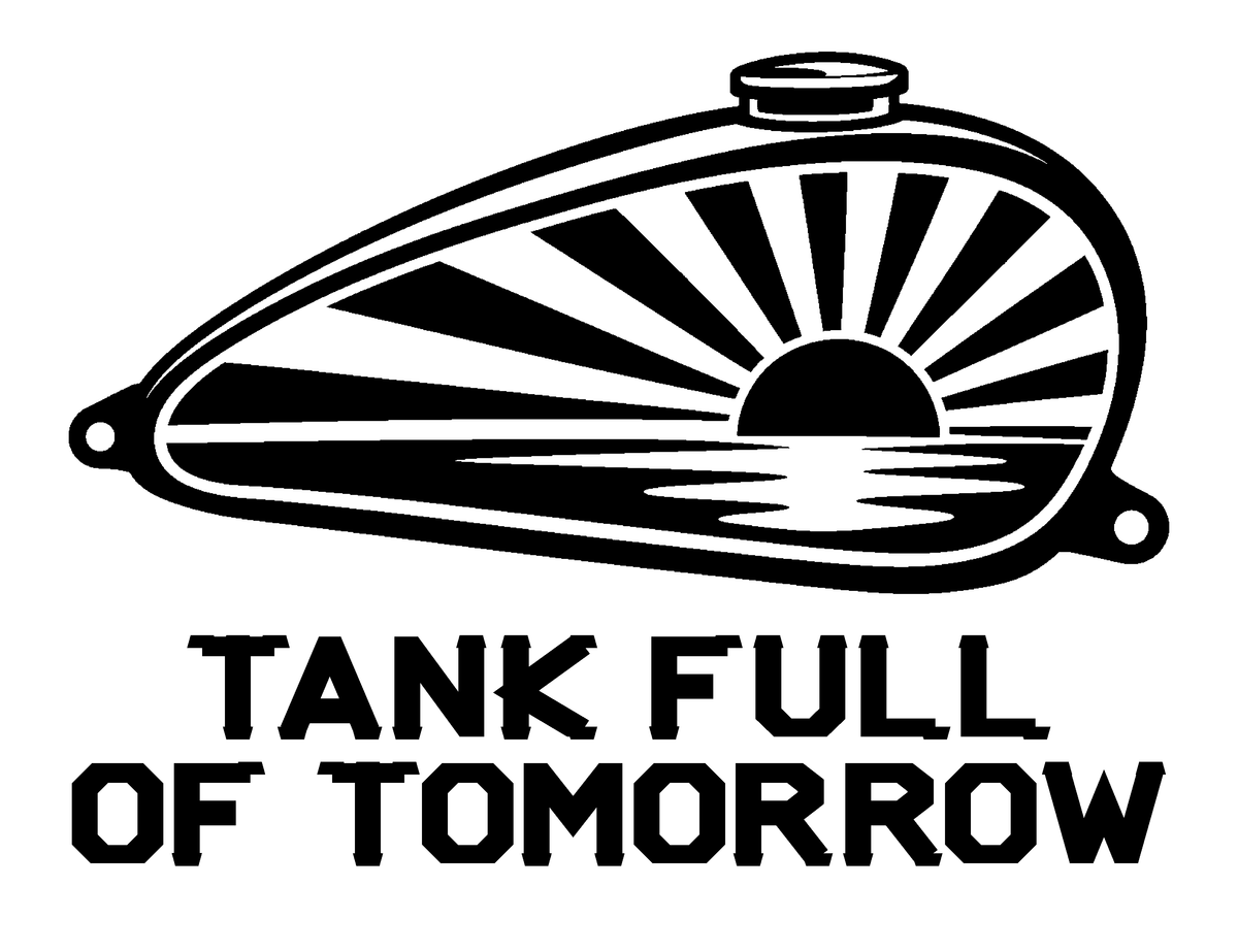 Tank Full of Tomorrow — exact original black-on-white production artwork for tracing; Bullard-Warforge.ttf lettering