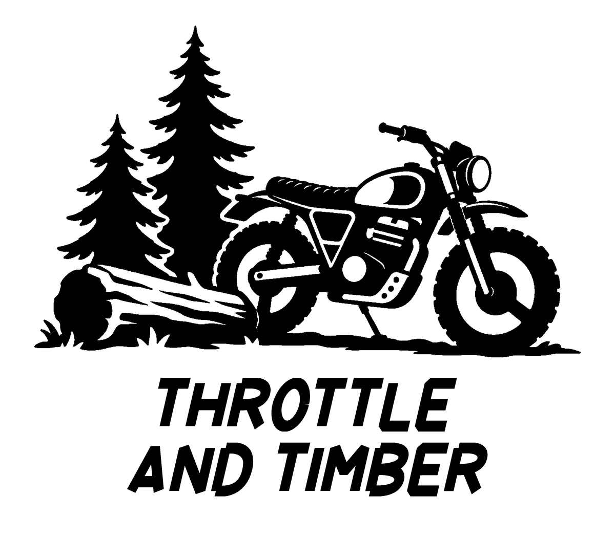 Throttle and Timber — exact original black-on-white production artwork for tracing; Bullard-Torque.ttf lettering