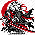 Crimson Ronin original anime artwork with bold connected hair and simplified face details. Bullard Vinyl Co. watermark and title are not part of the finished decal.