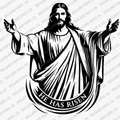 He Has Risen Jesus decal with Bullard Vinyl Co. preview watermark