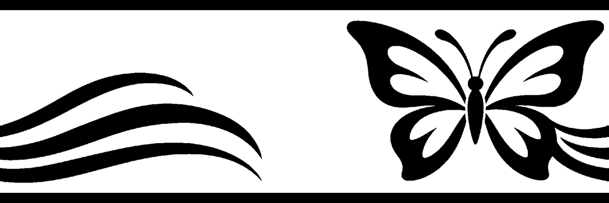 Butterfly Cruise exact 6 inch long by 2 inch high half-pattern production artwork
