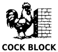 COCK BLOCK vinyl decal black on white preview