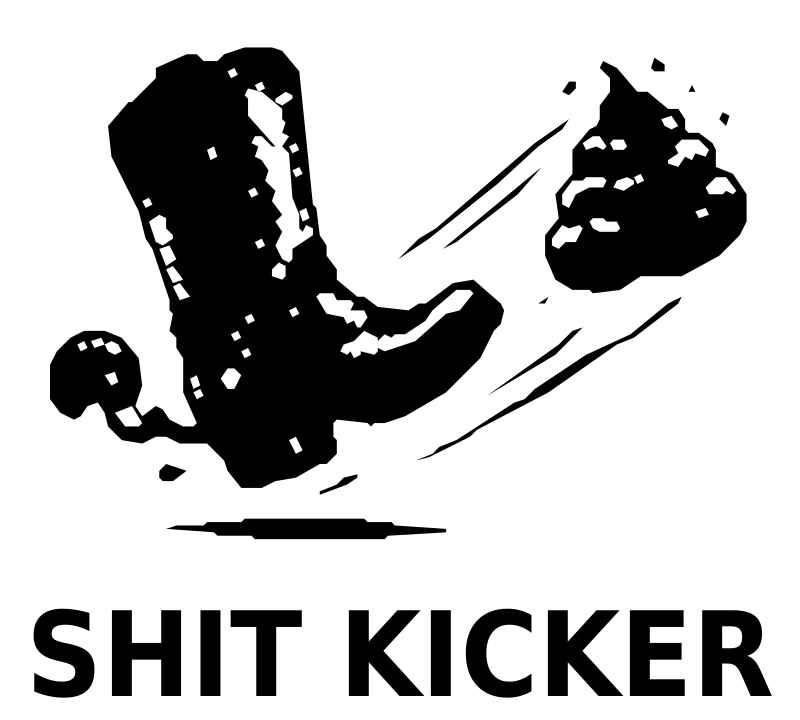 SHIT KICKER vinyl decal black on white preview