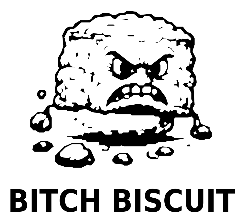 BITCH BISCUIT vinyl decal black on white preview