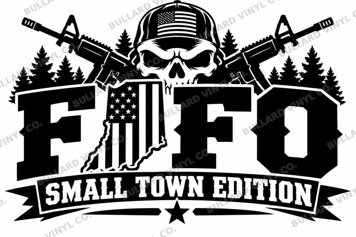 FAFO — Small Town Edition artwork shown in black; Bullard Vinyl Co. watermarked product preview.