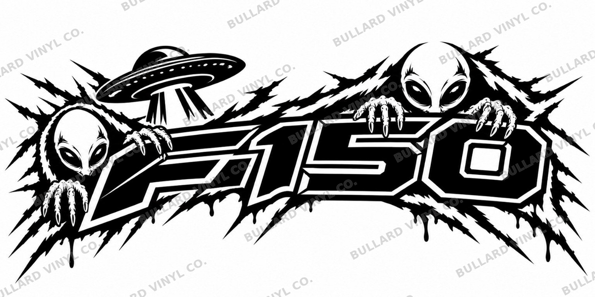 F-150 Alien Invasion — UFO Left artwork preview; Bullard Vinyl Co. watermarked product preview.