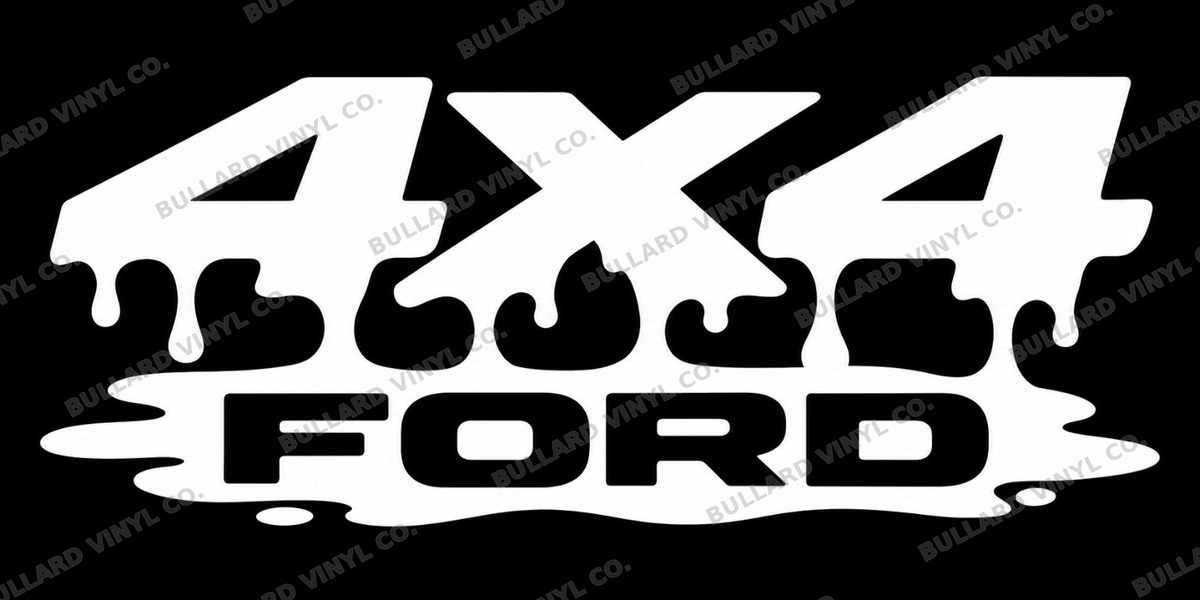 Dripping 4x4 truck lettering design — artwork preview; Bullard Vinyl Co. watermarked product preview.