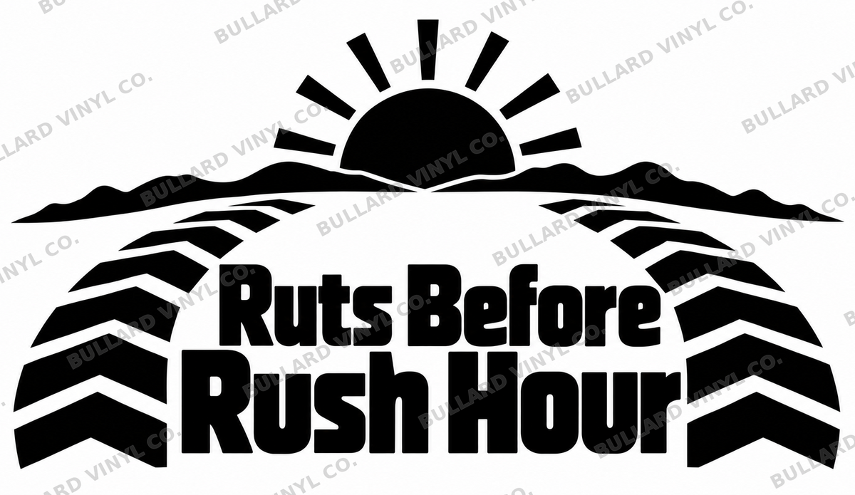 Ruts Before Rush Hour original single-color vinyl decal artwork; Bullard Vinyl Co. watermarked product preview.
