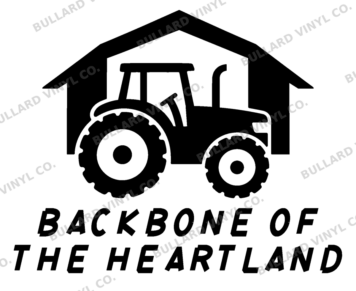 Backbone of the Heartland original artwork using Bullard Torque lettering; Bullard Vinyl Co. watermarked product preview.