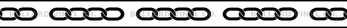 Iron Link Flow: 24-inch strip with half patterns at both ends; Bullard Vinyl Co. watermarked product preview.