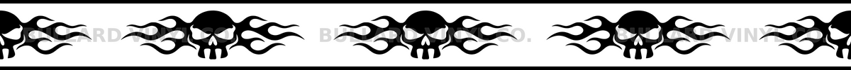 Skullfire Ribbon: 24-inch strip with half patterns at both ends; Bullard Vinyl Co. watermarked product preview.