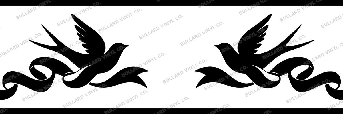 Swallow Swoop: 6-inch strip with half patterns at both ends; Bullard Vinyl Co. watermarked product preview.