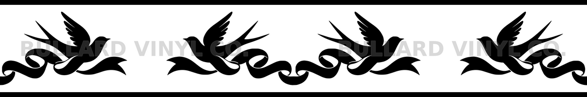 Swallow Swoop: 12-inch strip with half patterns at both ends; Bullard Vinyl Co. watermarked product preview.