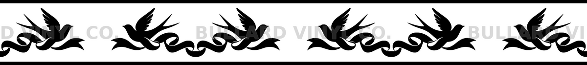 Swallow Swoop: 18-inch strip with half patterns at both ends; Bullard Vinyl Co. watermarked product preview.