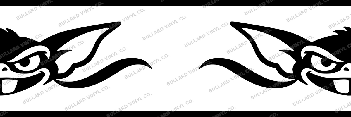 Gremlin Grin: 6-inch strip with half patterns at both ends; Bullard Vinyl Co. watermarked product preview.